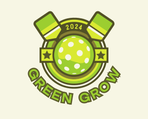 Green Pickleball Emblem logo design