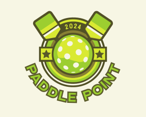 Green Pickleball Emblem logo design