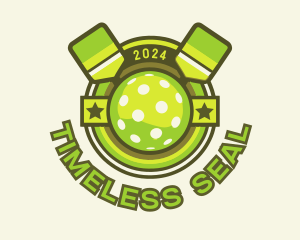 Green Pickleball Emblem logo