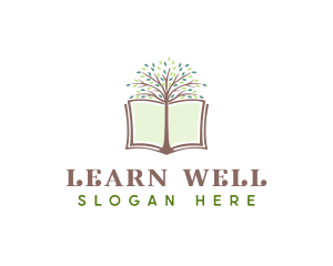 Tree Book Learning Journalist logo design