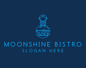 Space Astronaut Burger  logo design