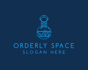 Space Astronaut Burger  logo design