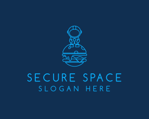 Space Astronaut Burger  logo design