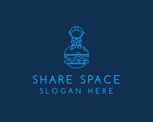 Space Astronaut Burger  logo design