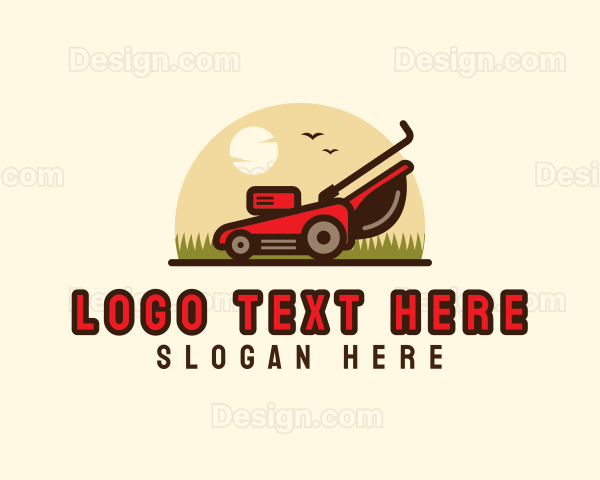 Lawn Mower Landscaping Logo