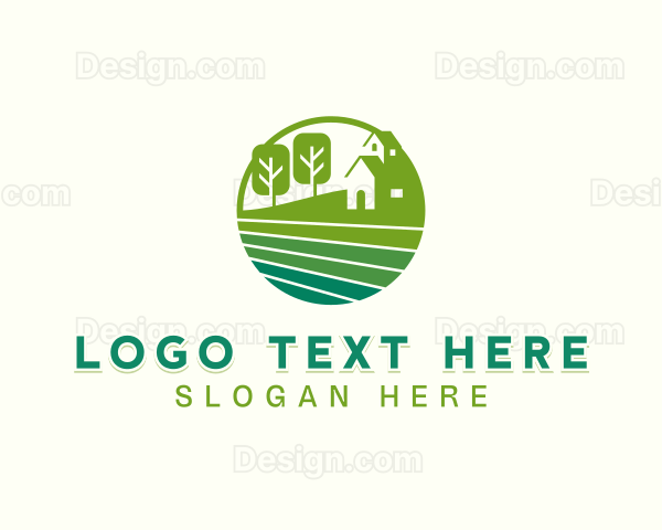 Gardener Lawn Landscaping Logo