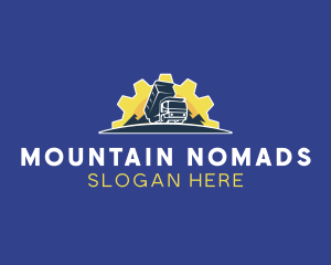 Truck Mountain Sun logo design