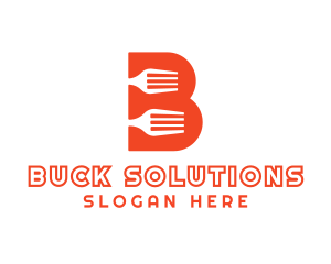 Orange B Fork logo design