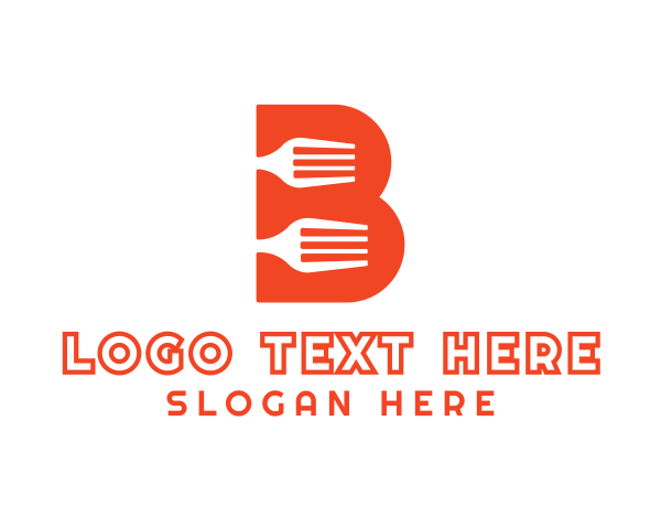 Orange Fork logo example 4