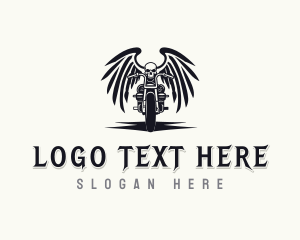 Skull Motorcycle Wings logo