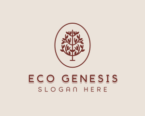 Botanical Eco Tree logo design