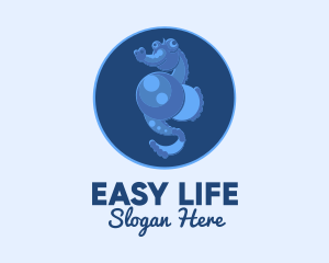 Blue Seahorse Oceanarium logo design