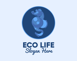 Blue Seahorse Oceanarium logo design