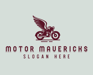 Motorcycle Wings Biker logo design