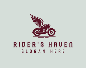 Motorcycle Wings Biker logo design