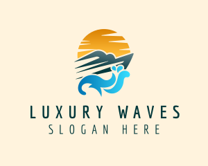 Sunset Yacht Ocean logo design