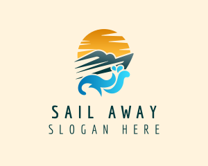 Sunset Yacht Ocean logo design