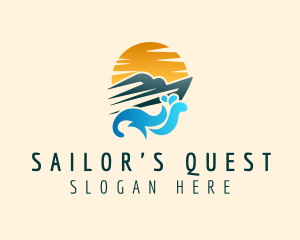 Sunset Yacht Ocean logo design