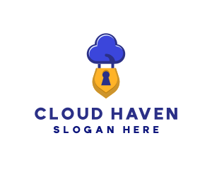 Security Cloud Lock logo design