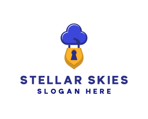 Security Cloud Lock logo design