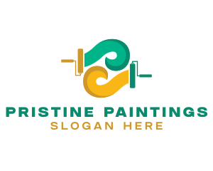 Painting Refurbish Paint Roller logo design