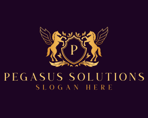 Pegasus Wings Horse logo design