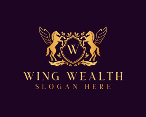 Pegasus Wings Horse logo design