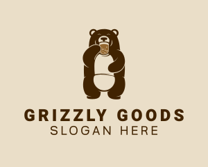 Brown Grizzly Bear  logo