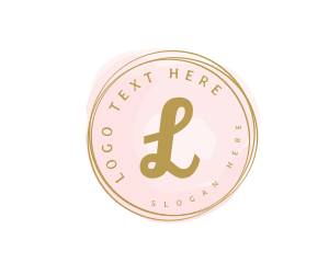 Premium Golden Cosmetics Watercolor logo