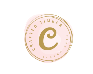 Premium Golden Cosmetics Watercolor logo design