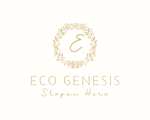 Organic Floral Wreath Spa logo design