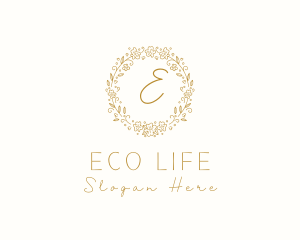 Organic Floral Wreath Spa logo design