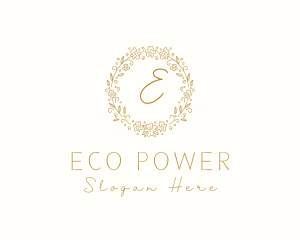 Organic Floral Wreath Spa logo design