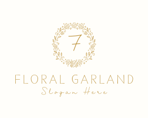 Organic Floral Wreath Spa logo design