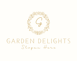 Organic Floral Wreath Spa logo design