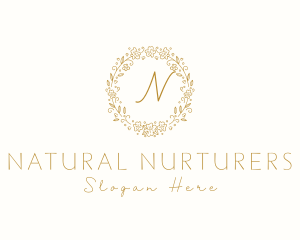 Organic Floral Wreath Spa logo design