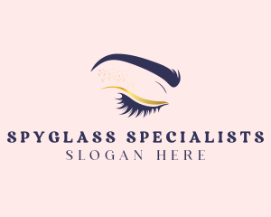 Eye Lash Glitter Fashion logo design