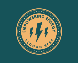 Retro Power Electric Energy  logo design