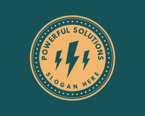 Retro Power Electric Energy  logo design