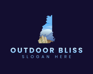 New Hampshire Mountain Landscape logo design