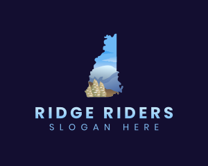 New Hampshire Mountain Landscape logo design