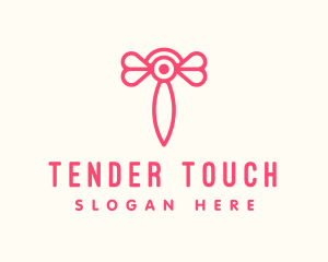 Pink Insect Letter T logo design