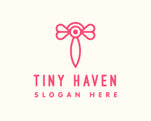 Pink Insect Letter T logo design