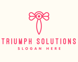 Pink Insect Letter T logo design