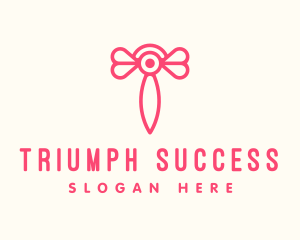 Pink Insect Letter T logo design