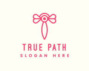 Pink Insect Letter T logo design