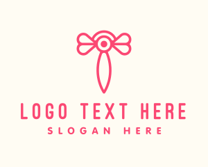 Letter - Pink Insect Letter T logo design