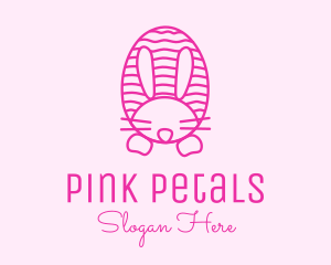 Pink  Easter Bunny logo design