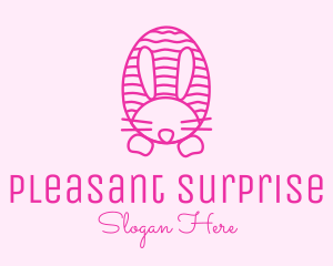 Pink  Easter Bunny logo design