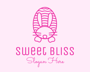 Pink  Easter Bunny logo design